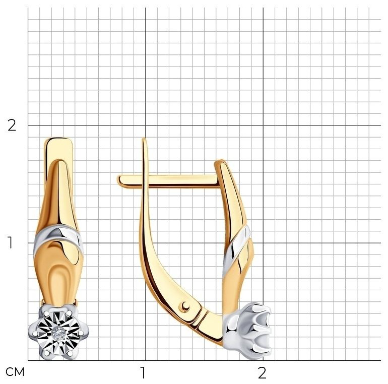 Серьги SOKOLOV 87020066-sk22 вес 2.23 г серебро, бриллиант купить,24803