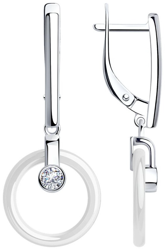 Серьги Diamant 94-121-01276-2 вес 4 г серебро, керамика купить,17999