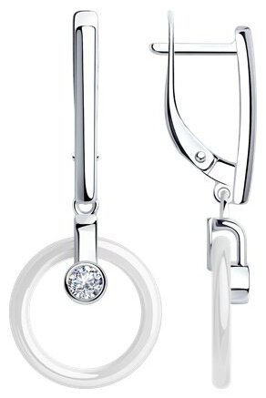 Серьги Diamant 94-121-01276-2 вес 4.01 г серебро, керамика купить,16769