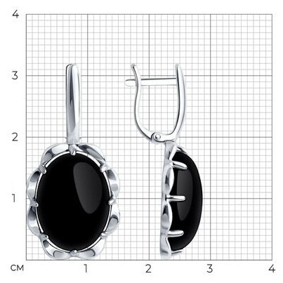 Серьги Diamant 94-320-01916-1 вес 6.74 г серебро, агат купить,36936