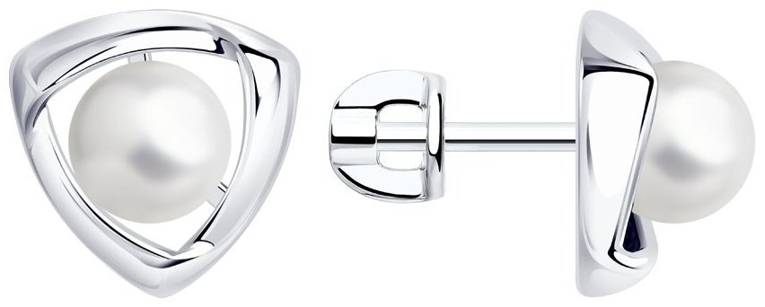 Серьги Diamant 94-122-01139-1 вес 2.83 г серебро, жемчуг купить,19012