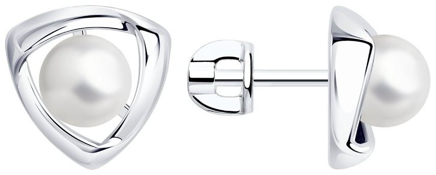 Серьги Diamant 94-122-01139-1 вес 2.83 г серебро, жемчуг купить,19012