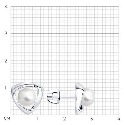 Серьги Diamant 94-122-01139-1 вес 2.83 г серебро, жемчуг купить,19012