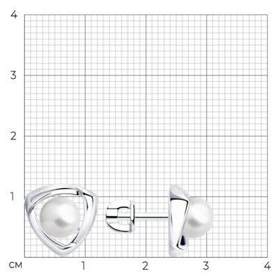 Серьги Diamant 94-122-01139-1 вес 2.83 г серебро, жемчуг купить,19012
