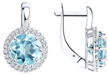 Серьги Diamant 94-320-02052-1 вес 3.73 г серебро, топаз купить,37479