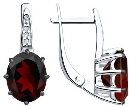 Серьги Diamant 94-320-02054-2 вес 3.67 г серебро, гранат купить,66690