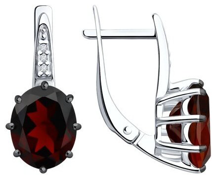 Серьги Diamant 94-320-02054-2 вес 3.67 г серебро, гранат купить,66690