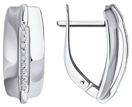 Серьги Diamant 94-220-01744-1 вес 2.6 г серебро, бриллиант купить,56318
