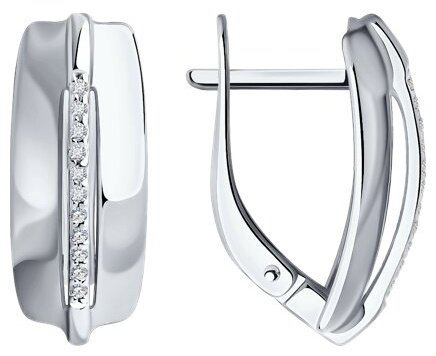 Серьги Diamant 94-220-01744-1 вес 2.6 г серебро, бриллиант купить,56318