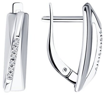 Серьги Diamant 94-220-01746-1 вес 2.41 г серебро, бриллиант купить,39790