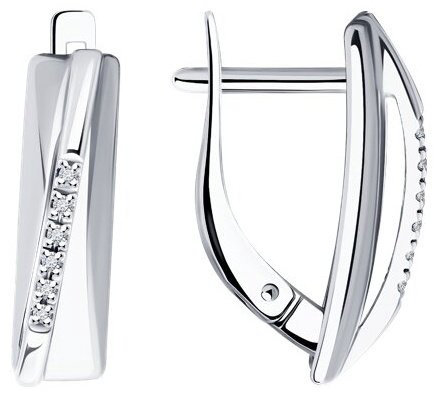 Серьги Diamant 94-220-01746-1 вес 2.41 г серебро, бриллиант купить,39790
