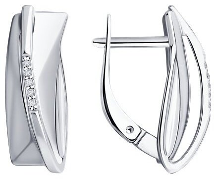 Серьги Diamant 94-220-01747-1 вес 3.22 г серебро, бриллиант купить,30360