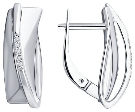 Серьги Diamant 94-220-01747-1 вес 3.22 г серебро, бриллиант купить,30360