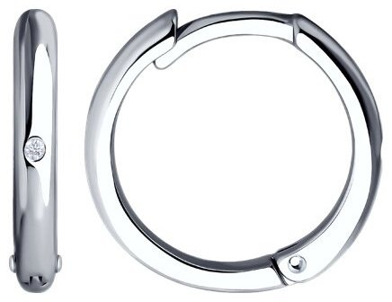 Серьги Diamant 94-220-02035-1 вес 2.08 г серебро, бриллиант купить,14508