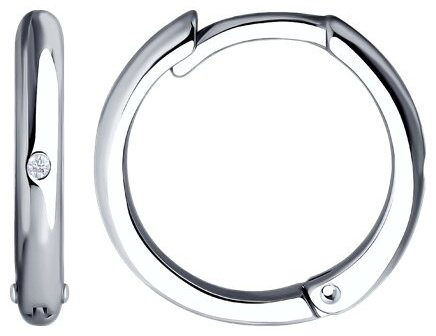 Серьги Diamant 94-220-02035-1 вес 2.08 г серебро, бриллиант купить,14508