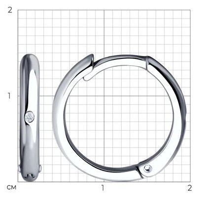 Серьги Diamant 94-220-02035-1 вес 2.08 г серебро, бриллиант купить,14508