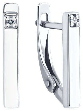 Серьги Diamant 94-220-02126-1 вес 1.88 г серебро, бриллиант купить,18999