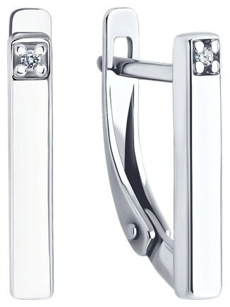 Серьги Diamant 94-220-02126-1 вес 1.88 г серебро, бриллиант купить,18999