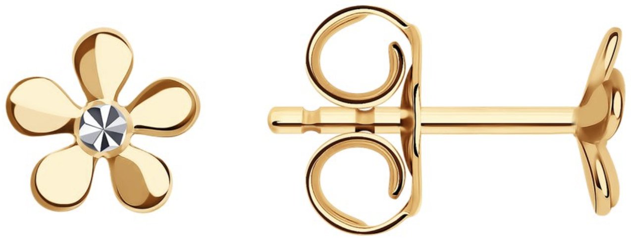 Серьги ALEXEEV Gold & Jewelry 51-122-00989-1-3 вес 0.6 г золото, без вставок купить,NaN