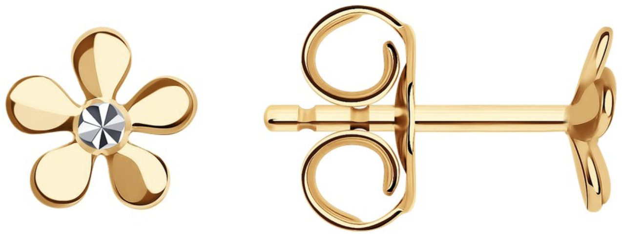 Серьги ALEXEEV Gold & Jewelry 51-122-00989-1-3 вес 0.6 г золото, без вставок купить,NaN