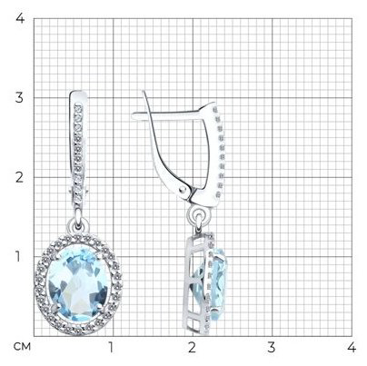 Серьги Diamant 94-321-01999-1 вес 3.87 г серебро, топаз купить,24932
