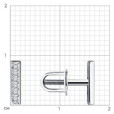 Серьги Diamant 94-222-02055-1 вес 0.75 г серебро, бриллиант купить,42066