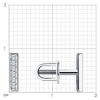Серьги Diamant 94-222-02055-1 вес 0.75 г серебро, бриллиант купить,42066