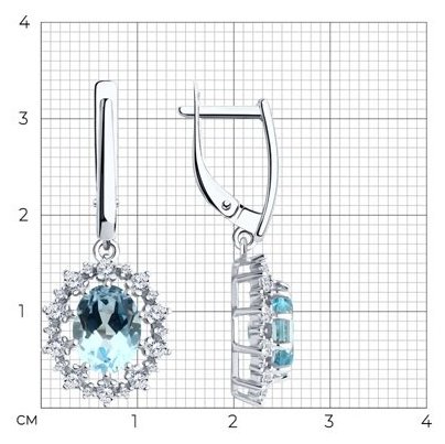 Серьги Diamant 94-321-02042-1 вес 5 г серебро, топаз купить,47070