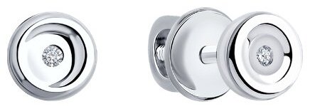 Серьги Diamant 94-222-02699-1 вес 0.82 г серебро, бриллиант купить,16416