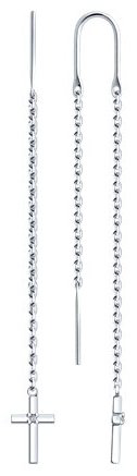 Серьги Diamant 94-223-02637-1 вес 1.59 г серебро, бриллиант купить,20394