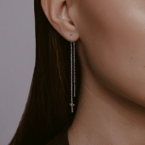 Серьги Diamant 94-223-02637-1 вес 1.59 г серебро, бриллиант купить,20394