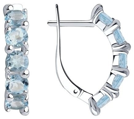 Серьги Diamant 94-320-00346-1 вес 3.53 г серебро, топаз купить,28598
