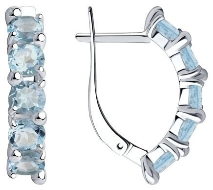 Серьги Diamant 94-320-00346-1 вес 3.53 г серебро, топаз купить,28598
