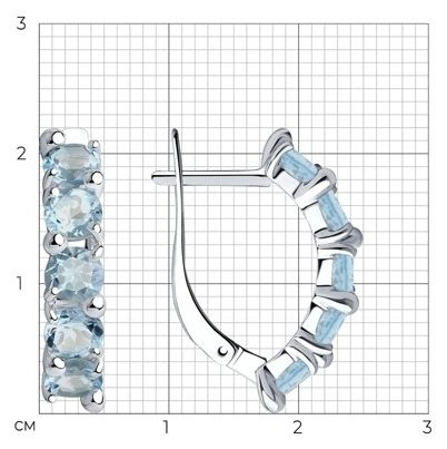Серьги Diamant 94-320-00346-1 вес 3.53 г серебро, топаз купить,28598
