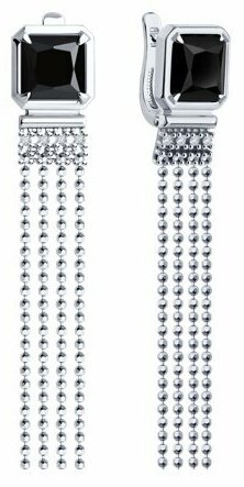 Серьги Diamant 94-321-02083-1 вес 4.8 г серебро, оникс купить,40861