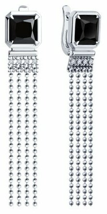 Серьги Diamant 94-321-02083-1 вес 4.8 г серебро, оникс купить,40861
