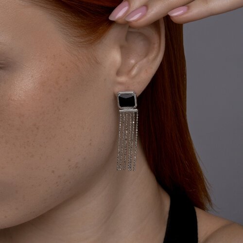 Серьги Diamant 94-321-02122-1 вес 6.17 г серебро, оникс купить,59594