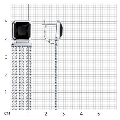 Серьги Diamant 94-321-02122-1 вес 6.17 г серебро, оникс купить,59594