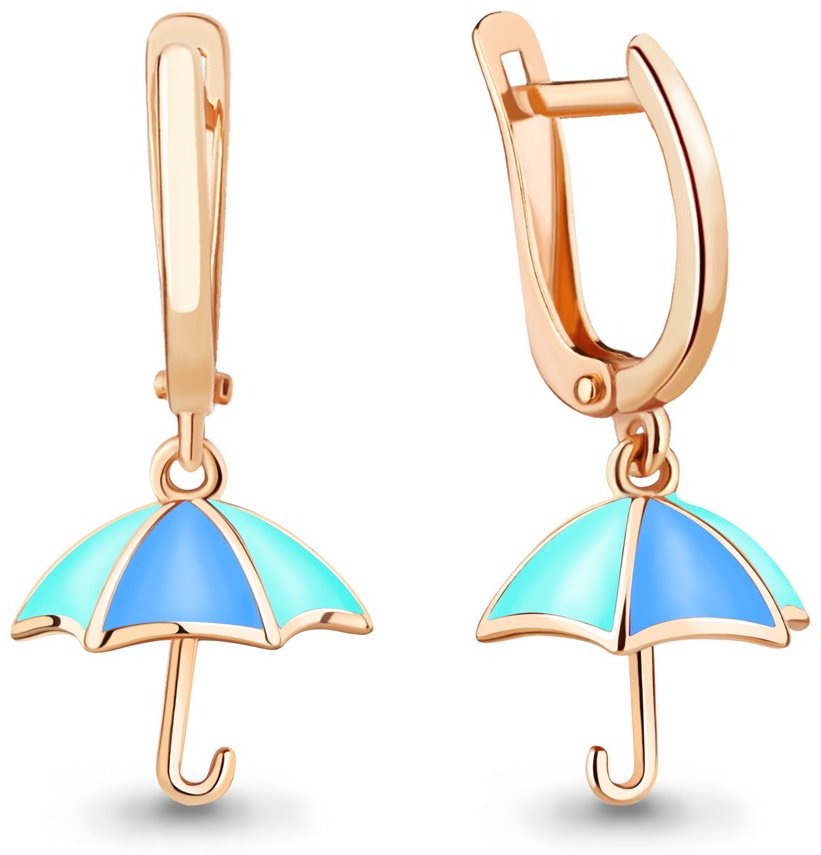 Серьги AQUAMARINE 34128.6 вес 2 г серебро, эмаль купить,24793