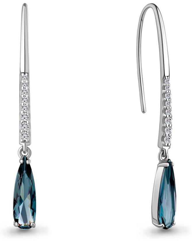 Серьги AQUAMARINE 4792793А вес 3.98 г серебро, нанотопаз купить,70794