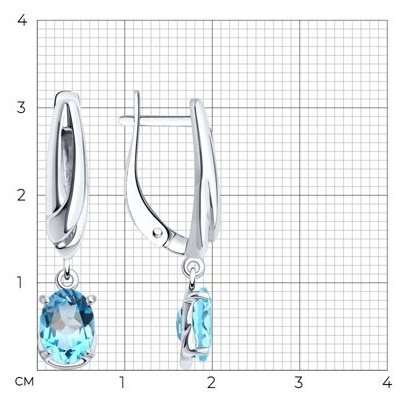 Серьги Diamant 94-321-02682-1 вес 3.68 г серебро, топаз купить,24932