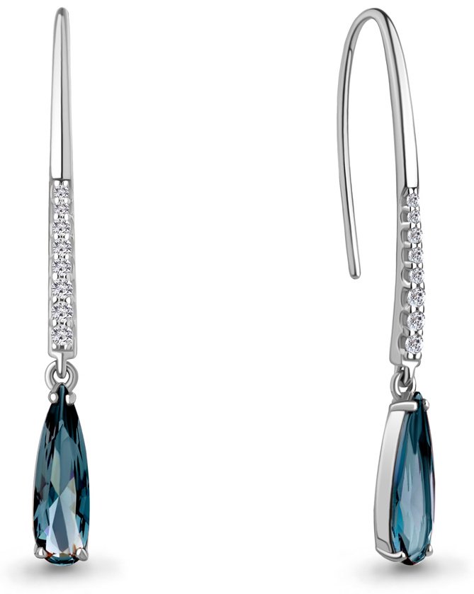 Серьги AQUAMARINE 4792793А.5 вес 3.98 г серебро, топаз купить,50849