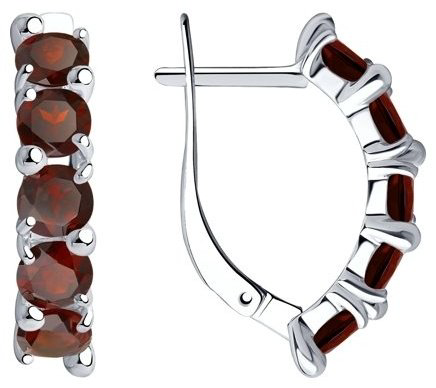 Серьги Diamant 94-320-00346-2 вес 3.53 г серебро, гранат купить,21864