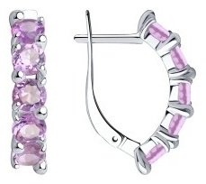 Серьги Diamant 94-320-00346-3 вес 3.2 г серебро, аметист купить,29606