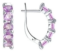 Серьги Diamant 94-320-00346-3 вес 3.2 г серебро, аметист купить,29606