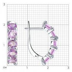 Серьги Diamant 94-320-00346-3 вес 3.2 г серебро, аметист купить,29606