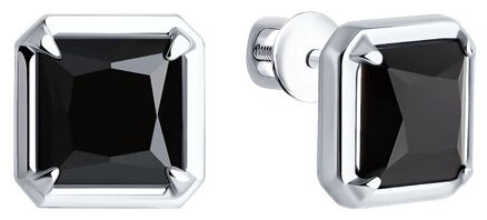 Серьги Diamant 94-322-01915-1 вес 2.22 г серебро, оникс купить,42623