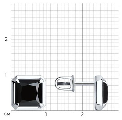 Серьги Diamant 94-322-01915-1 вес 2.22 г серебро, оникс купить,NaN