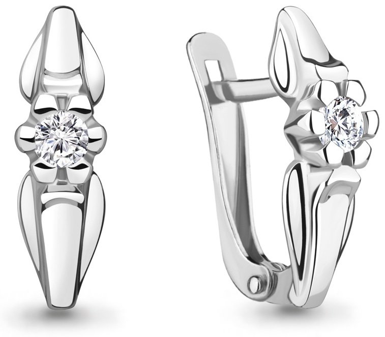 Серьги AQUAMARINE 48937А_s вес 2.2 г серебро, фианит купить,NaN