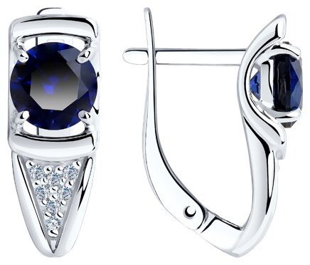 Серьги Diamant 94-320-00360-1 вес 3.16 г серебро, корунд купить,41477